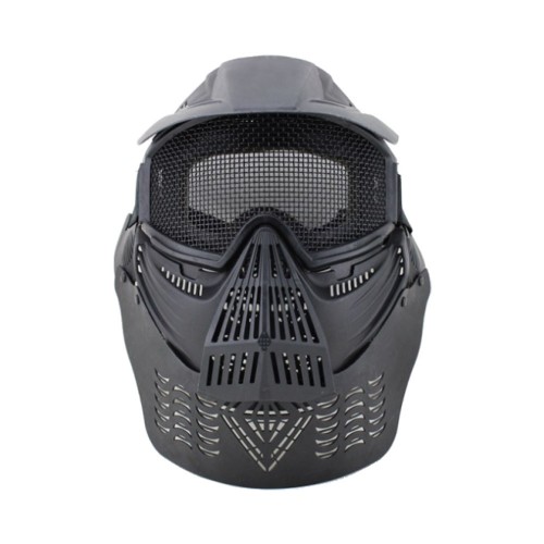 Wo Sport Full face mask with neck gard (Bk), Gear up for maximum protection on the field with the WOSPORT Whole Face Mask